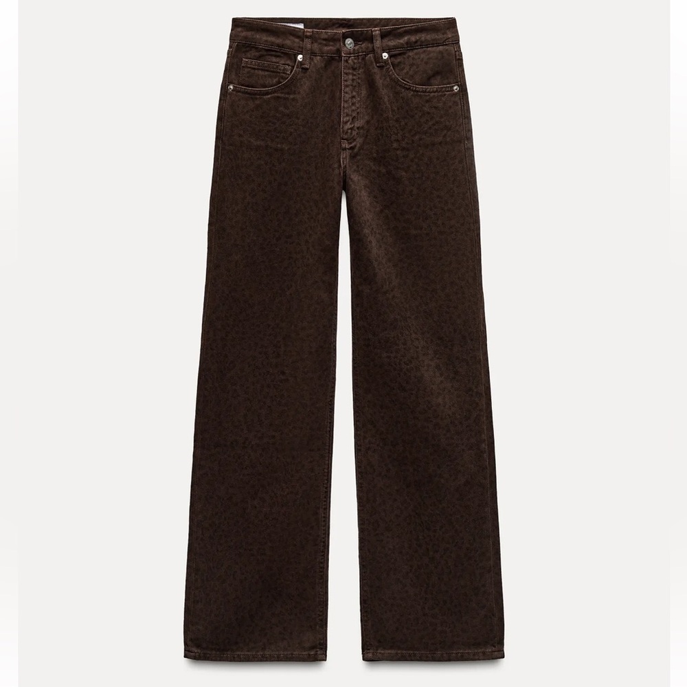 ZARA SLOUCHY ANIMAL PRINT JEANS